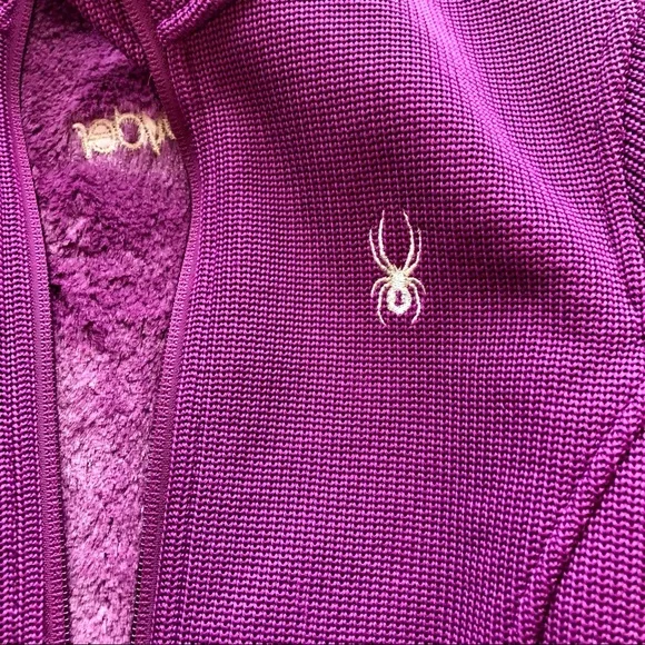 Purple Spyder Sweater/Jacket-Fleece Lining-Size Small-Zip up - Picture 6 of 6